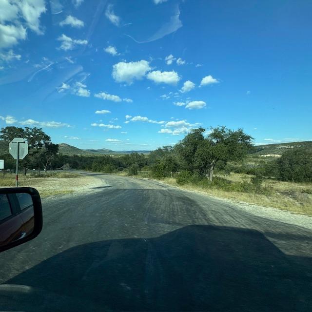 A back road in Leakey with a great view.