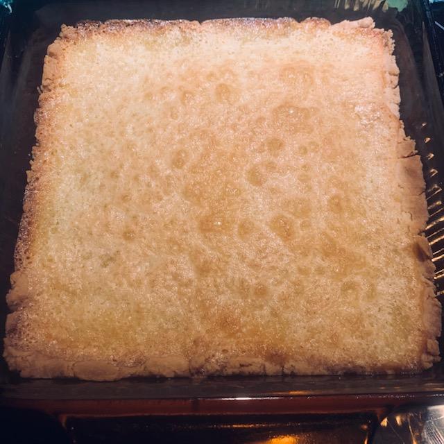 This is one batch of lemon squares for us. We cut and enjoyed some tonight. The other two batches are for church tomorrow. They are so tasty.
