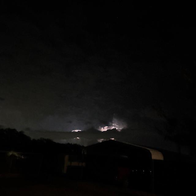 The lightning is flashing almost continually right now.