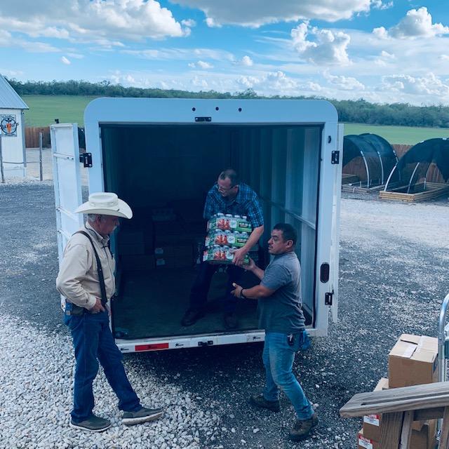 Loading the truck with more than 96 cases of mason jars and other kitchen things this afternoon. Thank you to the owners of the Hondo Corn Maize for taking them off of our hands!