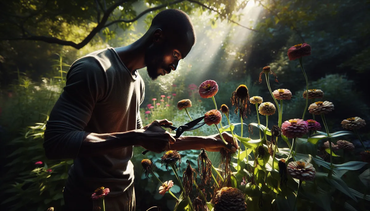 Deadhead your garden zinnias because more flowers will grow.