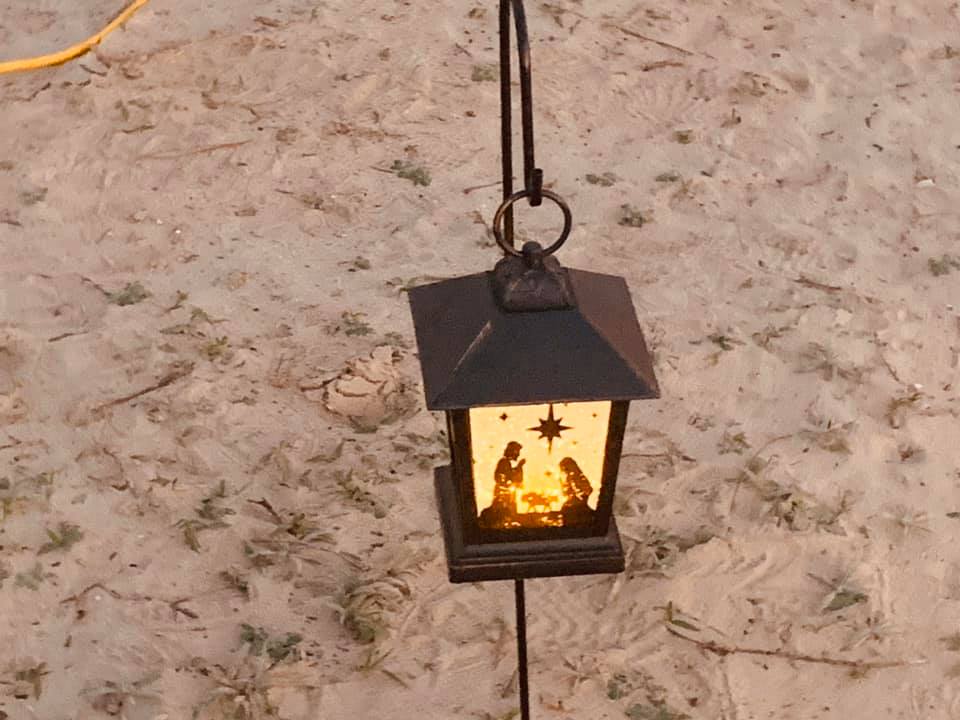 We have 3 manger scene lanterns out in our front yard. They are so pretty. Merry Christmas!