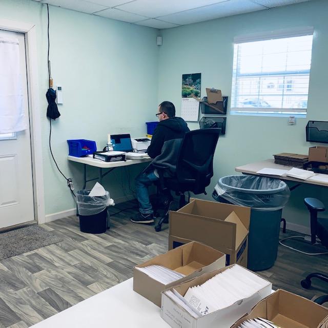 Matt at his desk in Fulfillment, getting seed orders taken care of.