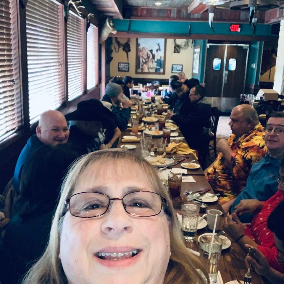 Me with most of the crew. A selfie is usually the only way I am in photos these days.