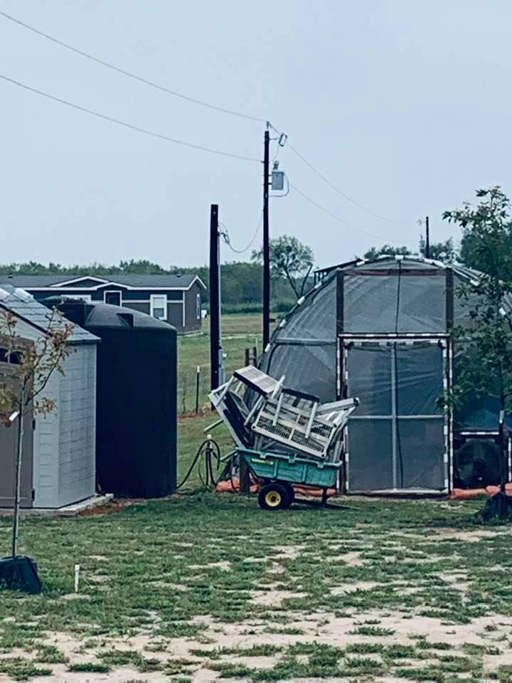 Shelves go bye bye on the farm. They do not make good gardening gifts.