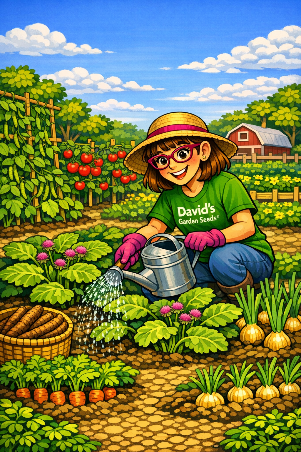 Here I am watering the garden because we didn't get enough rain.