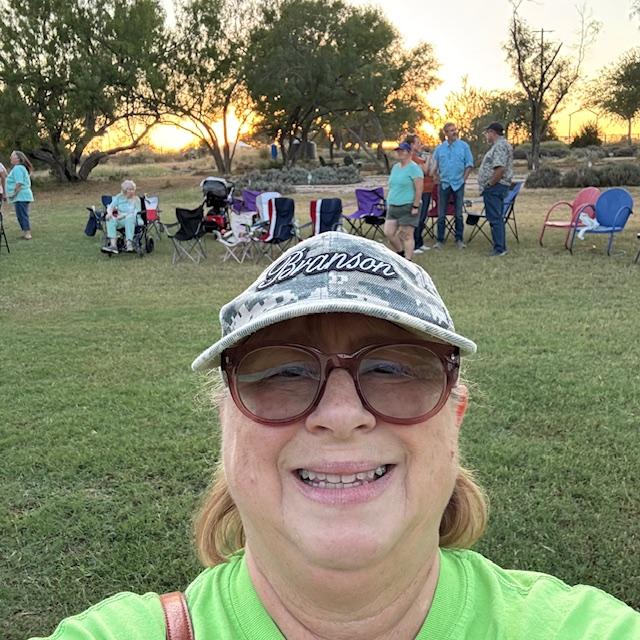 Some of the people at the lavender farm. 35 of us belted out hymns or played instruments.