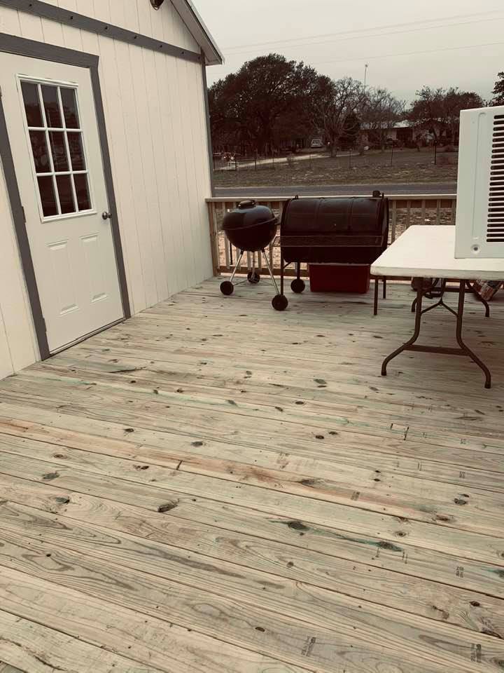 The new deck was used by the caterers to grill our food, despite the rain. Next week, it will be covered.