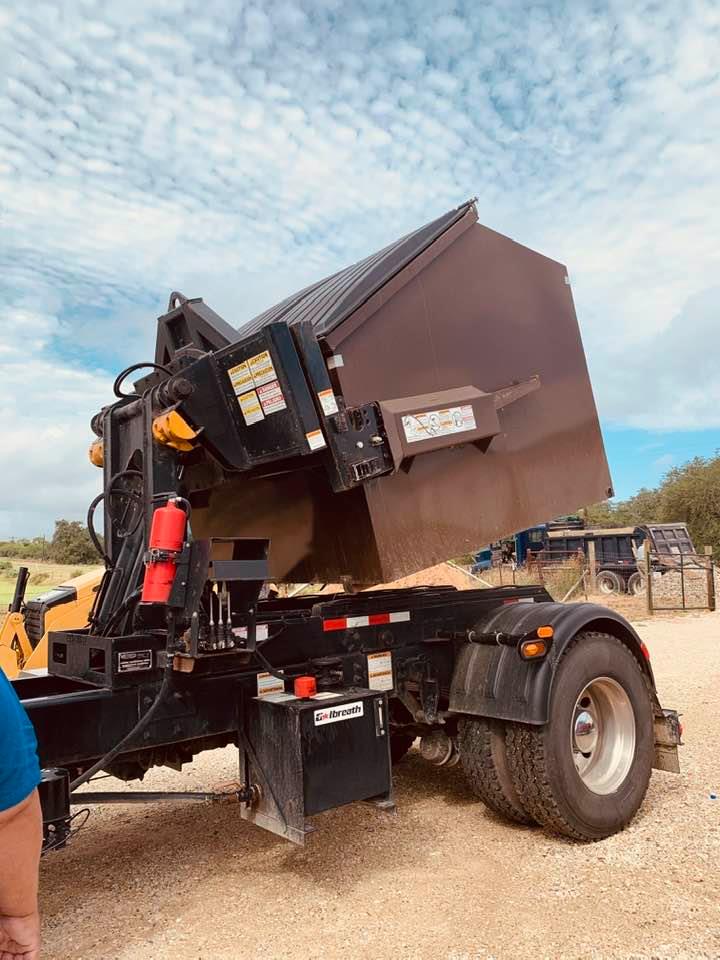 Our newest and biggest dumpster! As you know, our dumpster overflows each week. We finally got a bigger one. This is our third. Hopefully it will be big enough!