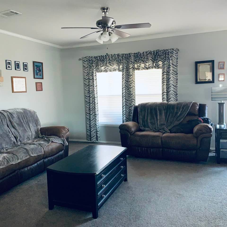 We got a new two tone couch and loveseat. I am covering them in blankets just in case Molly wants to take a bite...