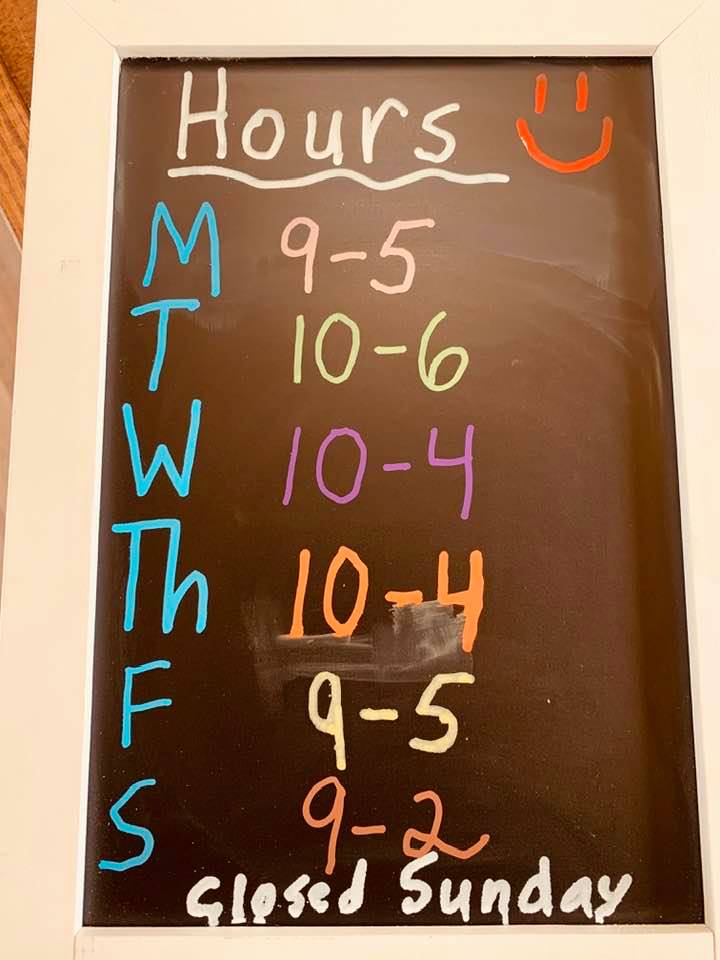 Here are our new temporary store hours. I will keep adjusting them as business picks up.