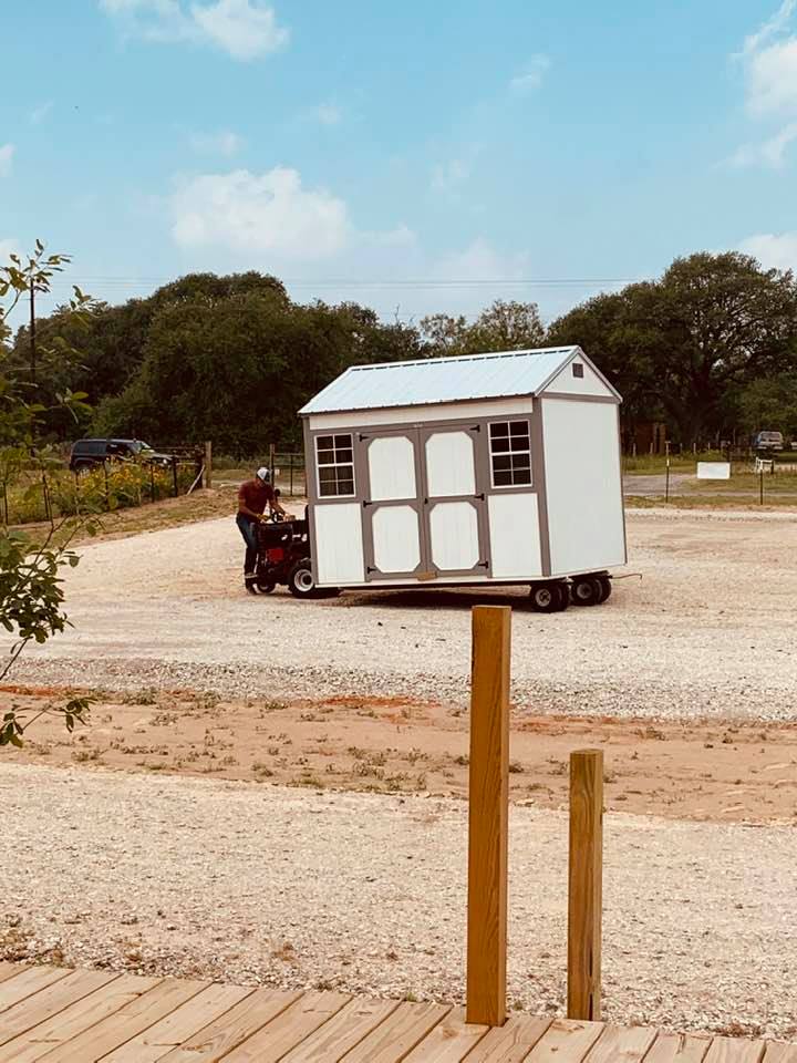 This is the new shed arriving several years ago. Looks like we won't have it anymore by the end of the week. It is a nice one.