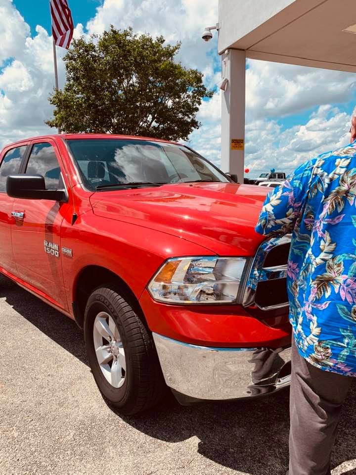 The front side of the new Ram right after we test drove it. It is a very nice vehicle.