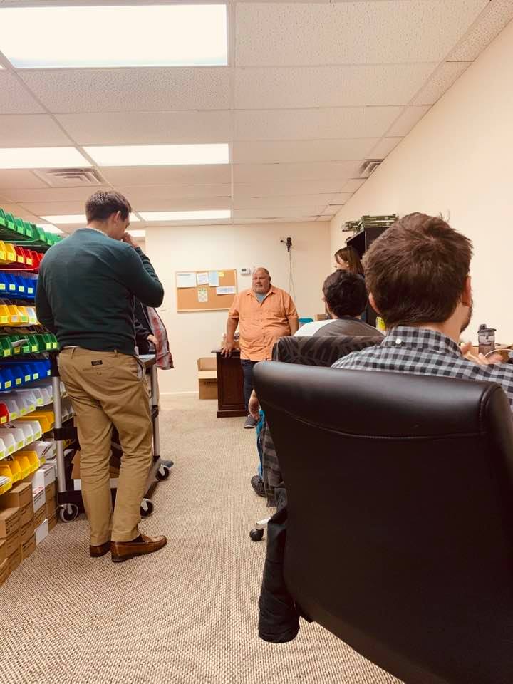 David is having a quick meeting with some of the staff this morning.