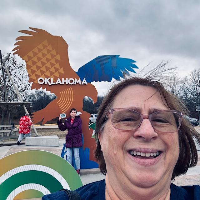 We stopped at an Oklahoma rest stop after we left Arkansas.