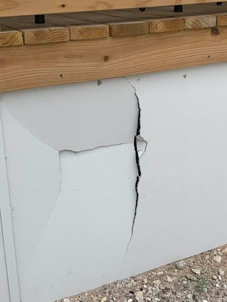 Someone got a little too close to the commercial kitchen building and broke the skirting...It needs a DIY business fix. Someone got a little too close to the commercial kitchen building and broke the skirting...It needs a DIY business fix.