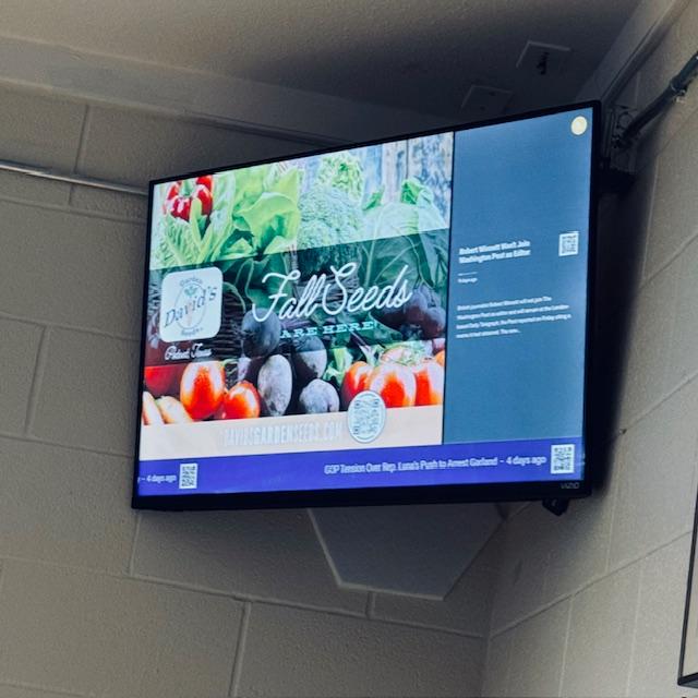 Our new ad kept rotating on the screen while we dined. It was pretty cool.