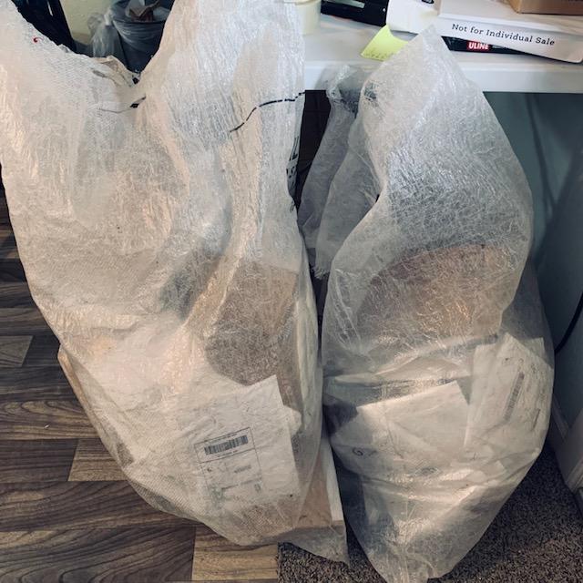 We had 2 full bags of outgoing orders today. Lots of folks ordering garlic and seed collections.