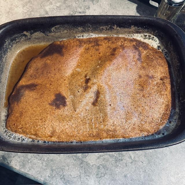 Instead of white flour, I tried pecan flour which is dense. I wonder if I should have tried using some baking powder.