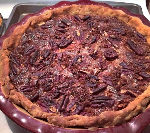 My pecan pie that I made last Christmas. Pecan recipes are perfect in the cooler weather.