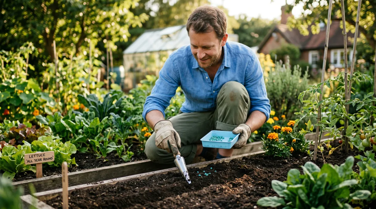 Planting tiny seeds that are pelleted makes it easier to plant.