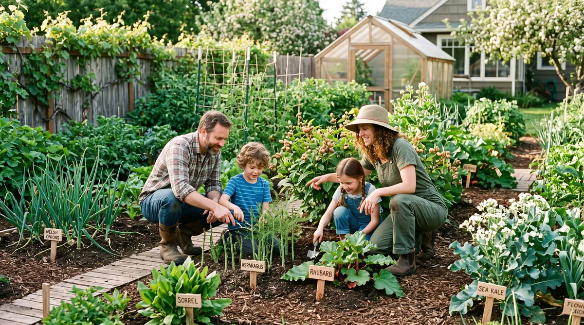 Grow perennial vegetables, herbs, and even flowers and get the whole family involved.