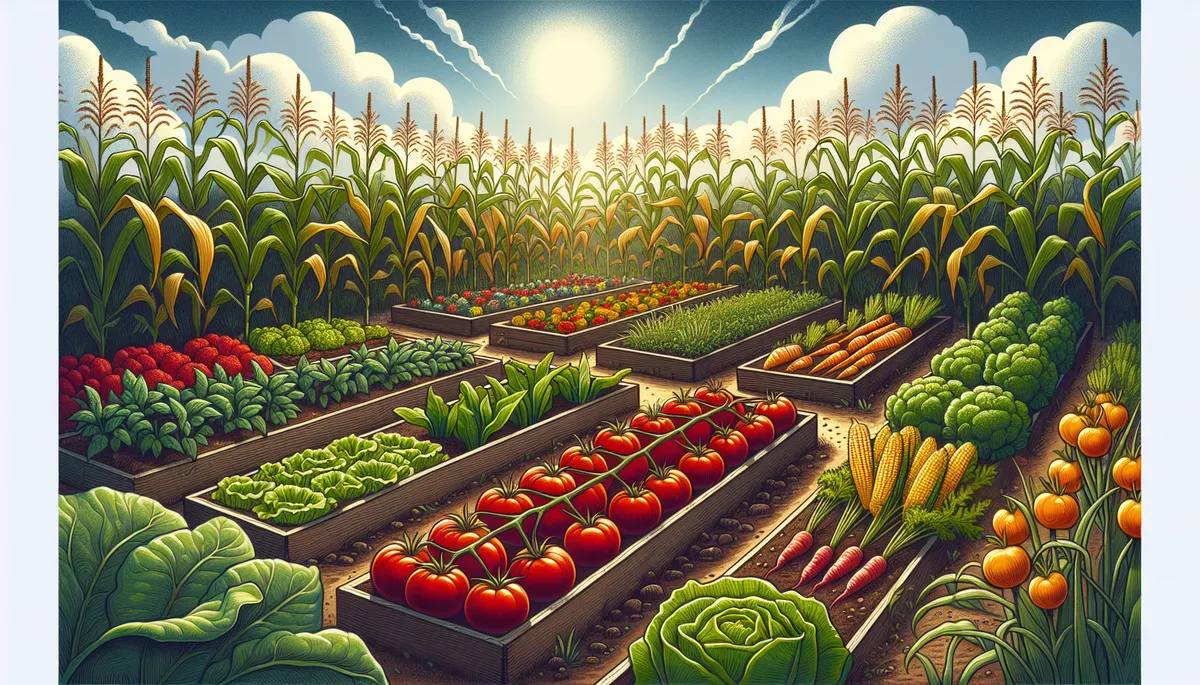 Of course, this AI illustration has some of the veggies already picked but you get the idea that thinning plants gives you a healthy garden.