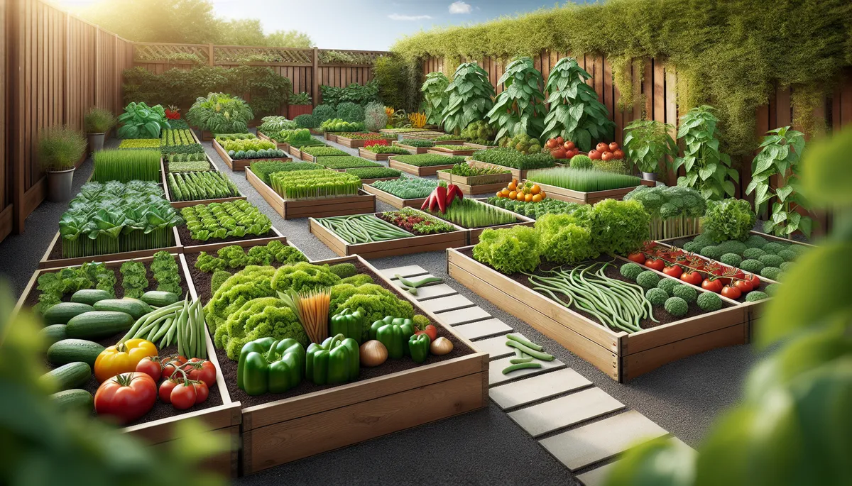 AI has made a perfect looking garden with a lot of veggies already picked but you get the idea that thinning plants is important so the veggies can grow right.