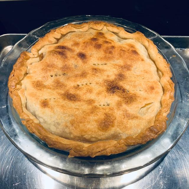 This is my peach apple pie. It sure was tasty!