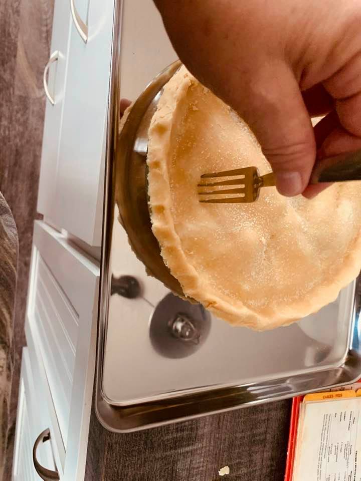 Be sure to use a fork and make some vent holes in the top crust.