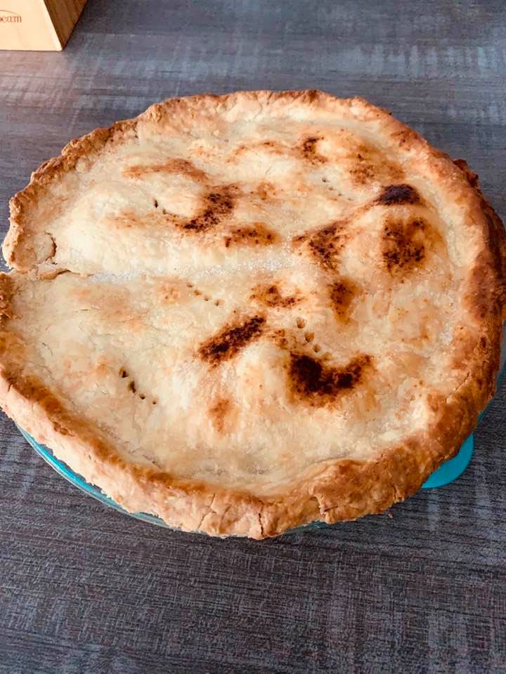 One of my homemade apple pies. This one did not look as pretty as some but it tasted delicious.