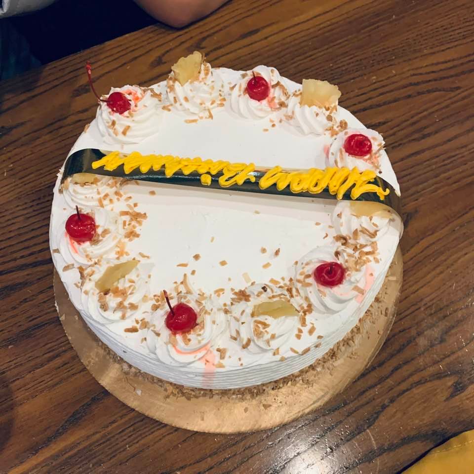 This pina colada cake was the hit of the party. We had a chocolate cake too, but this was da bomb!