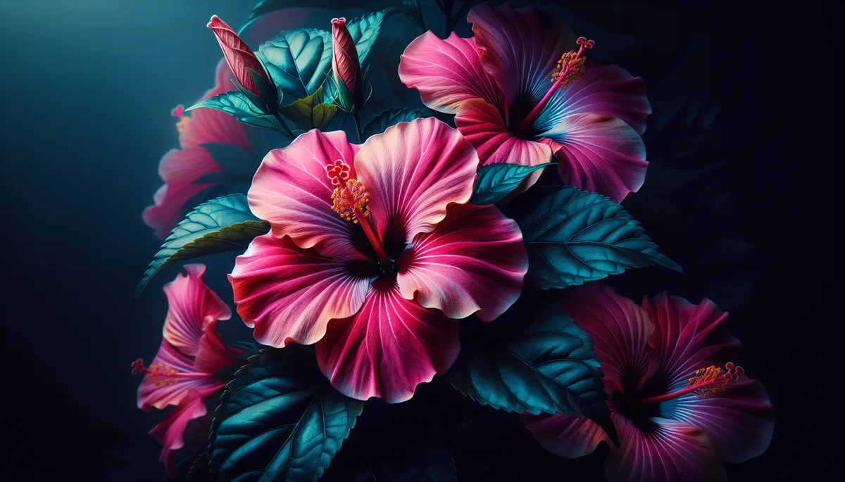 This is a picture of a beautiful pink hibiscus plant, a part of the malvaceae family.