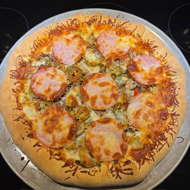 There was one slice of jalapeno on each slice of pizza. It was so tasty!