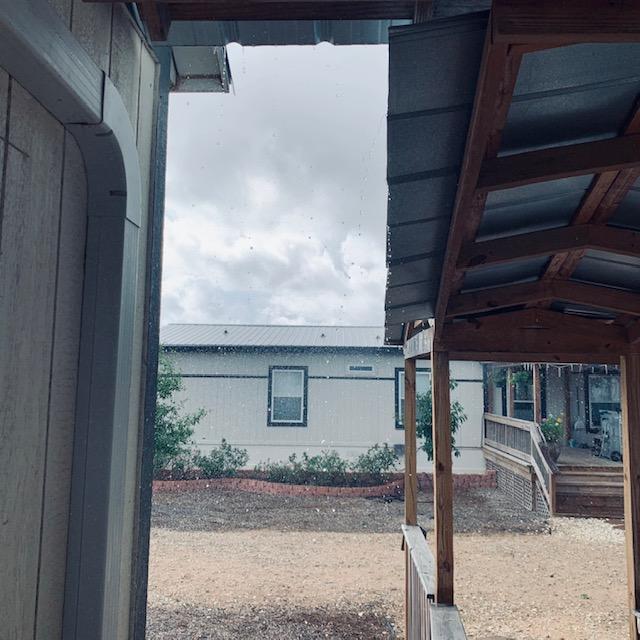 Here it is pouring just a few minutes later.