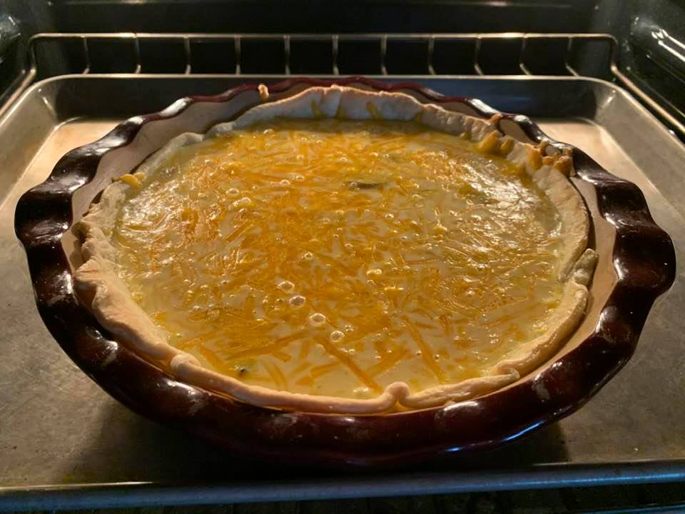 My first quiche before baking.