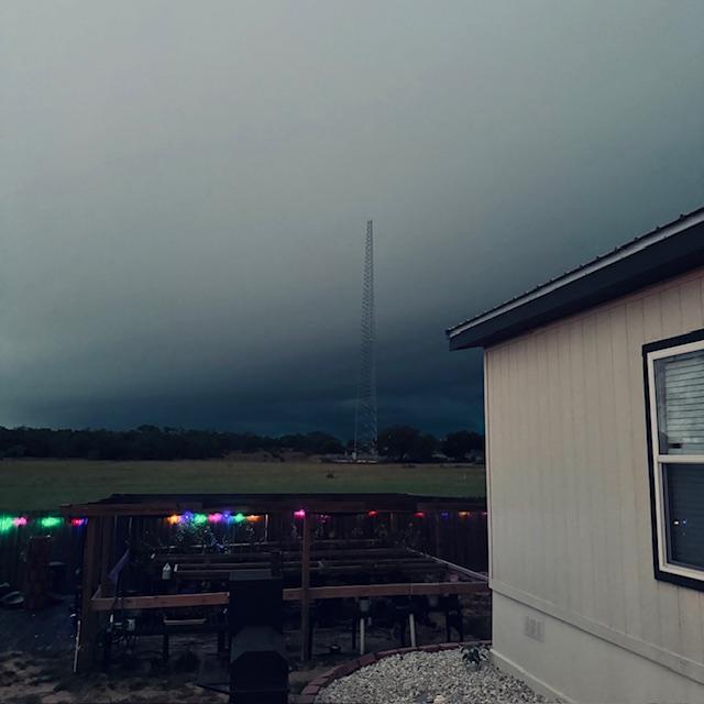 This is what I saw at 6:15am when I took Ethel out. A few minutes later, it was pouring.