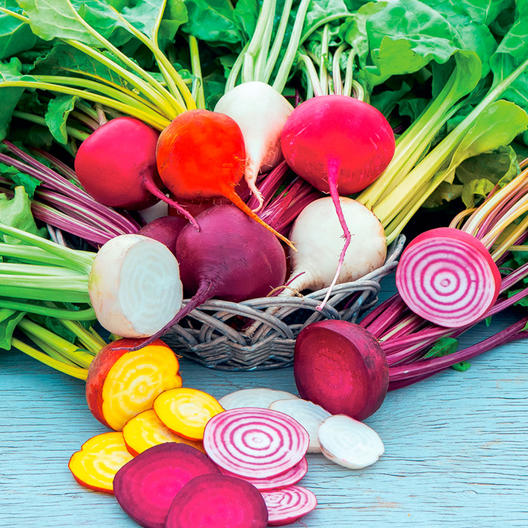 Grow beets in your garden in early spring and in fall. This is our Rainbow Beet seed pack.
