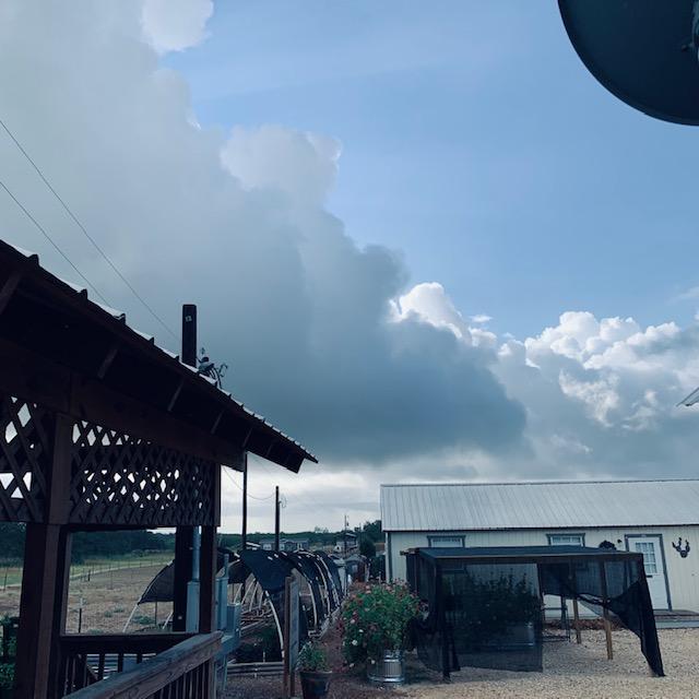 Here is the ominous cloud that started the rain this morning.