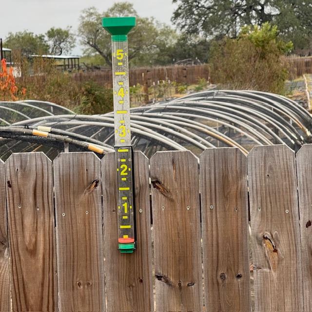 The orange floater indicates the amount of rain and it is not much.