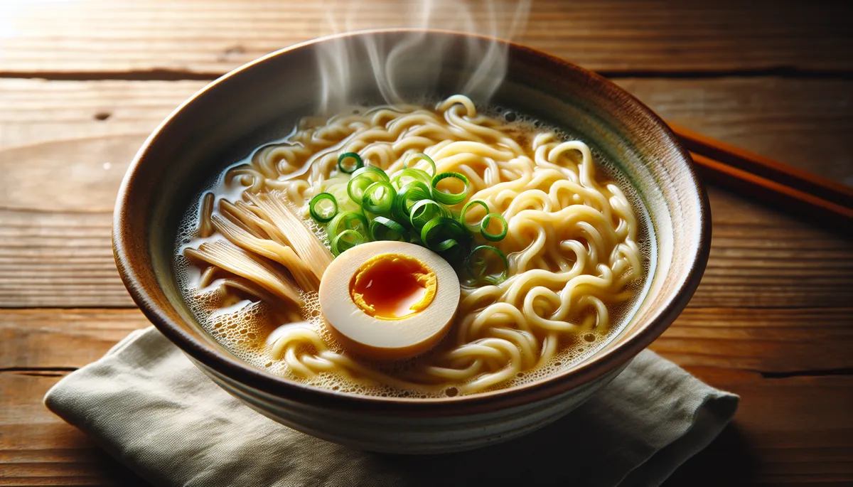 A hot bowl of ramen noodles with some additions. I love ramen but it has some unhealthy ingredients, some gross things in our food.