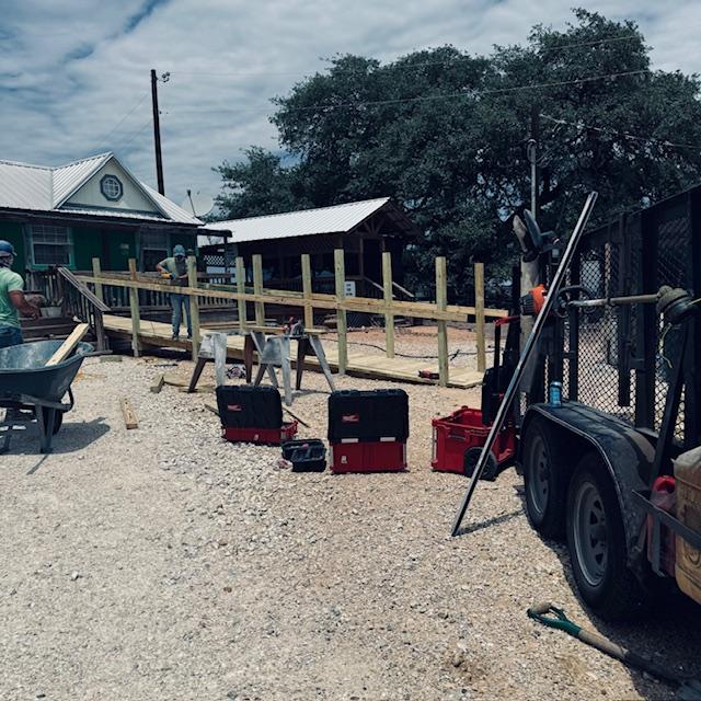 Starting on the railings.