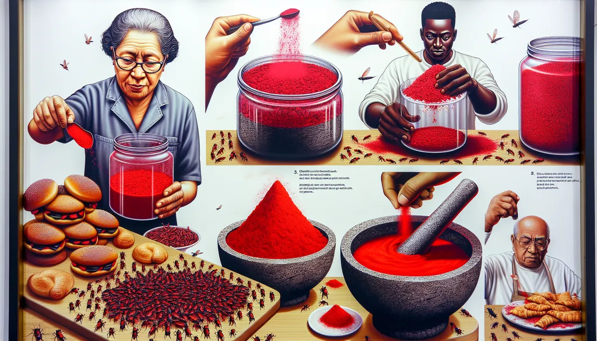 Red dye is made from bug parts. Yes, if the food is red, the artificial colors in our food are made from bug parts. Red dye is made from bug parts. Yes, if the food is red, the artificial colors in our food are made from bug parts.