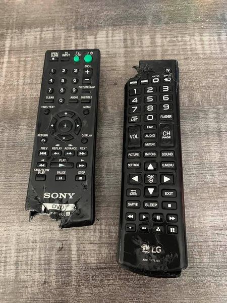 Molly's tooth work put an end to watching TV in the den until Amazon sends new remotes.