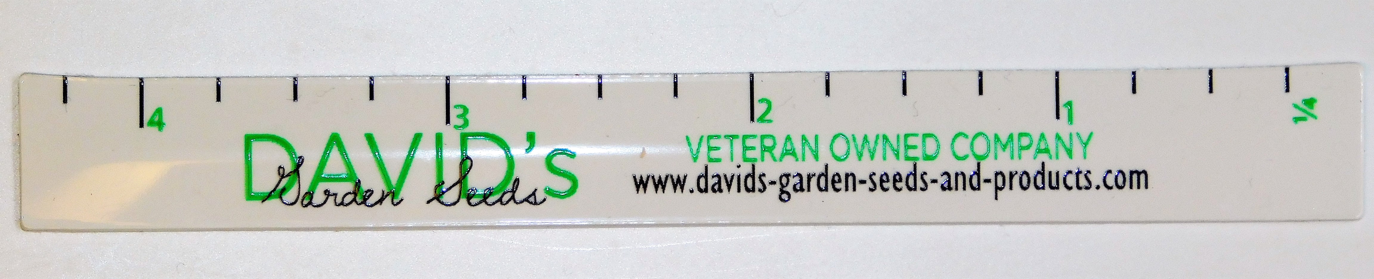 This is a special 4 inch ruler we had made up. We put one in every bag if you buy seeds and they should be in website orders as well. 1/4 of an inch is very tiny. This is a special 4 inch ruler we had made up. We put one in every bag if you buy seeds and they should be in website orders as well. 1/4 of an inch is very tiny.