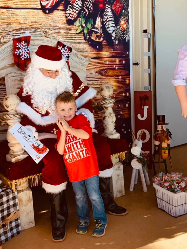 Max was first in line to see Santa. He was not at all shy about it.