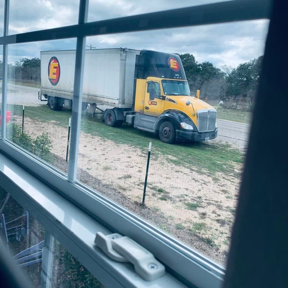 Here is the truck that delivered the sauna for David.