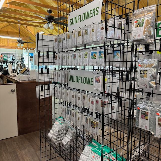 Part of our Farm Store showing seeds, snap clamps, the counter and across the store. Have you visited our store? If not, make plans to visit next time you are in the San Antonio area. Part of our Farm Store showing seeds, snap clamps, the counter and across the store. Have you visited our store? If not, make plans to visit next time you are in the San Antonio area.