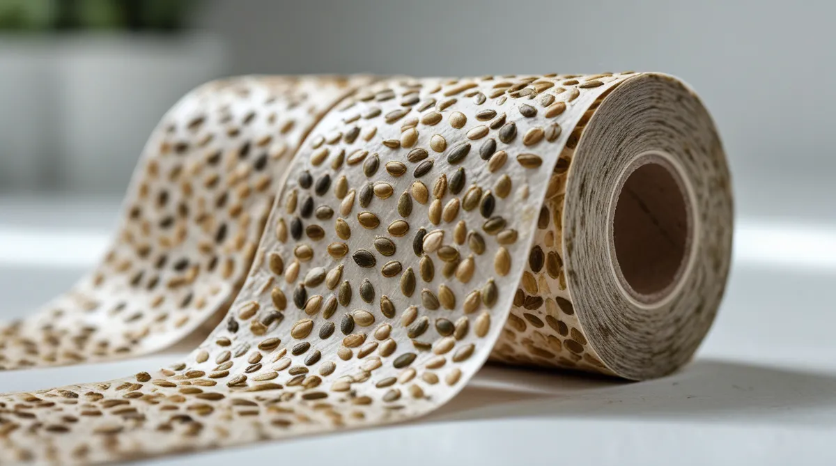 What not to do when you make diy seed tape. You want one seed every 2 to 3 inches, not a bunch of seeds all over.