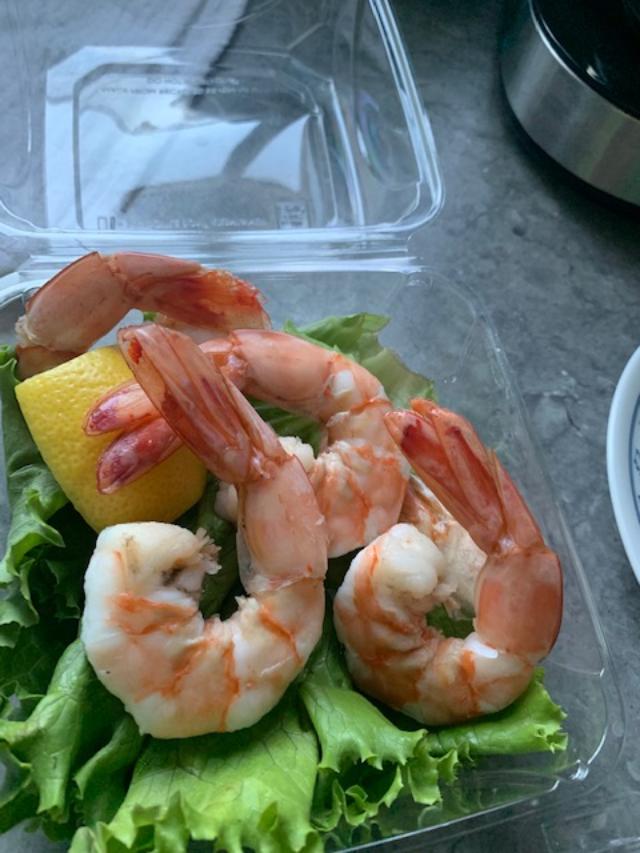 The shrimp were actually overcooked but when you turn it, you find out that each one has parts of the poop sac and vein still in.